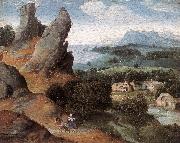 PATENIER, Joachim Landscape with the Flight into Egypt agh oil on canvas